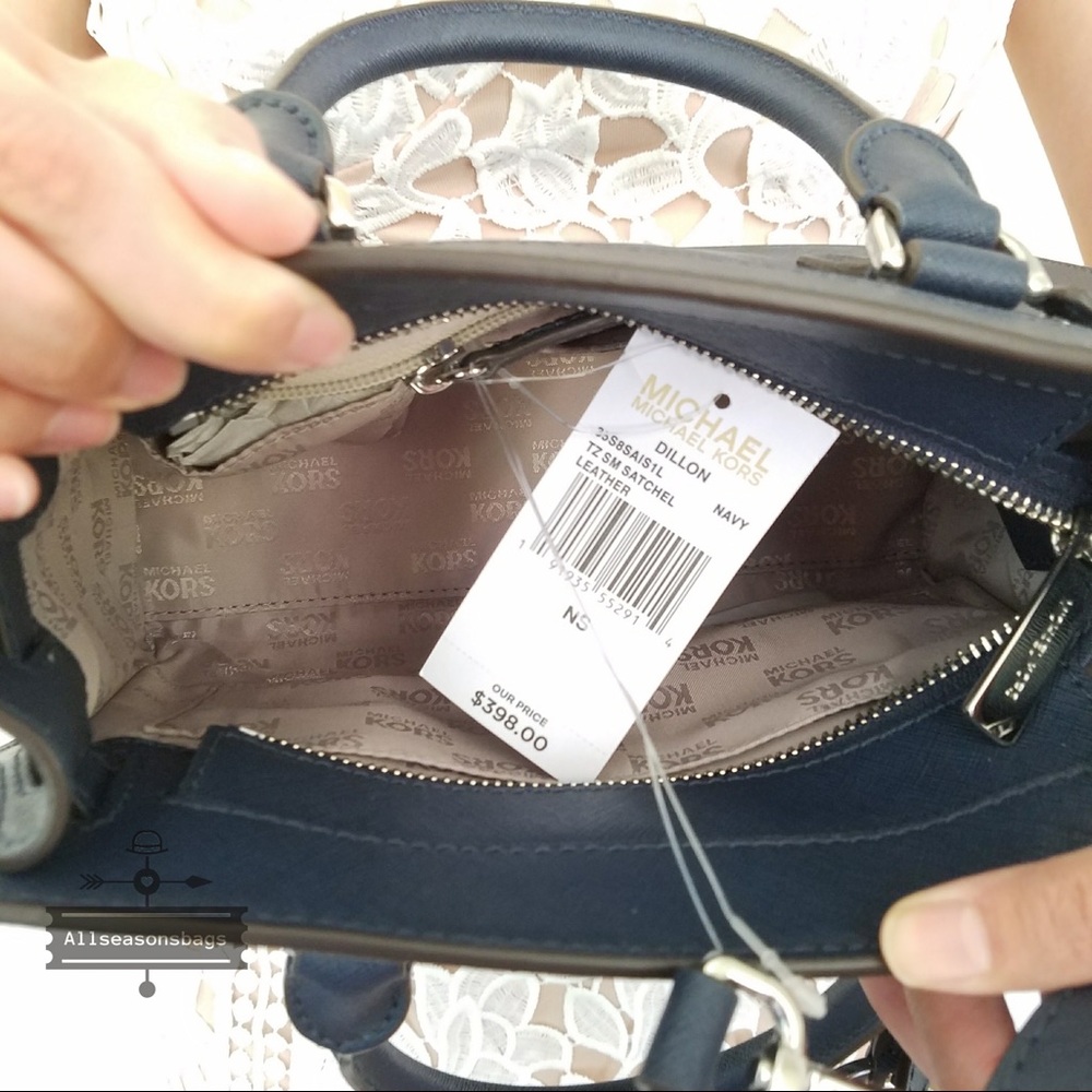 NWT Michael Kors Dillon satchel floral navy bag - Picture 4 of 8